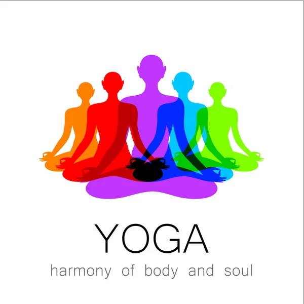 Plantilla de diseño de logo vector yoga . — Archivo Imágenes Vectoriales