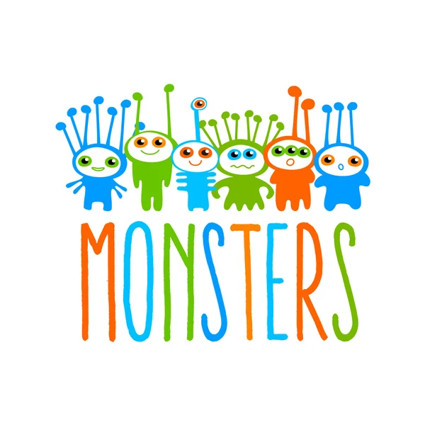 Monster Logo Zeichen — Stockvektor