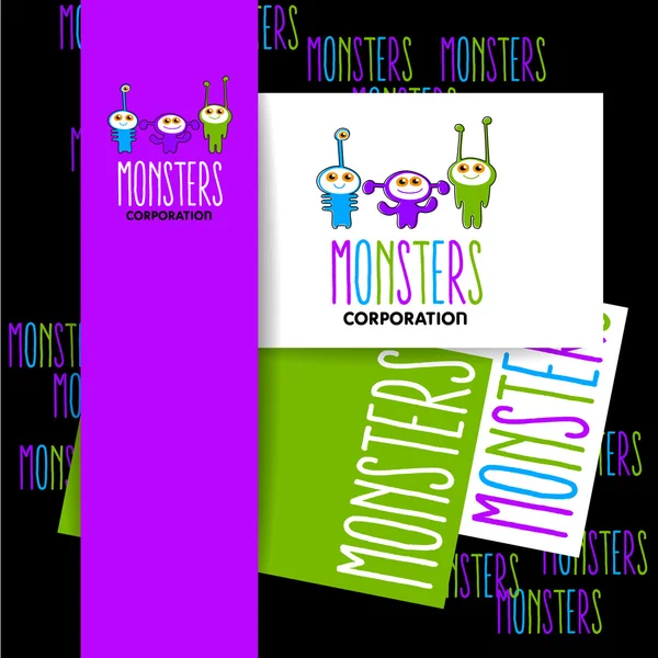 Signo do logotipo monstros — Vetor de Stock