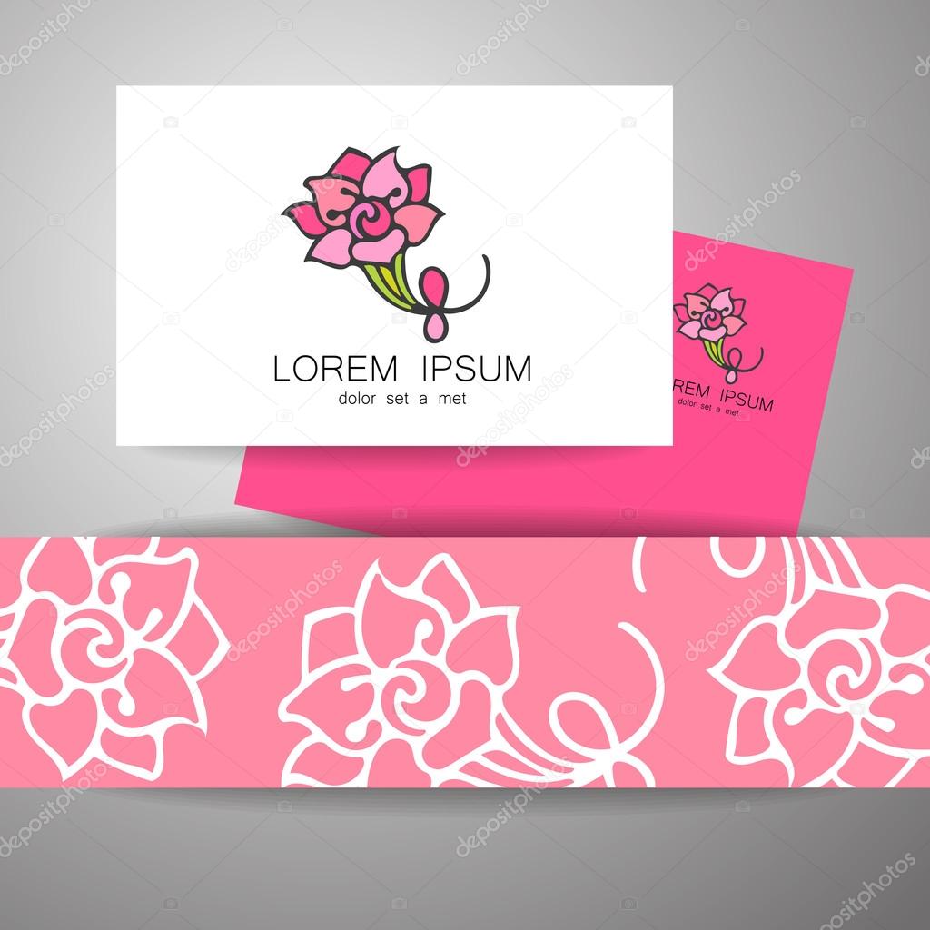Flower logo template.  The design of the sign for the beauty salon, boutique, flower shop, spa, women's center, cosmetics, etc. Brand logo.