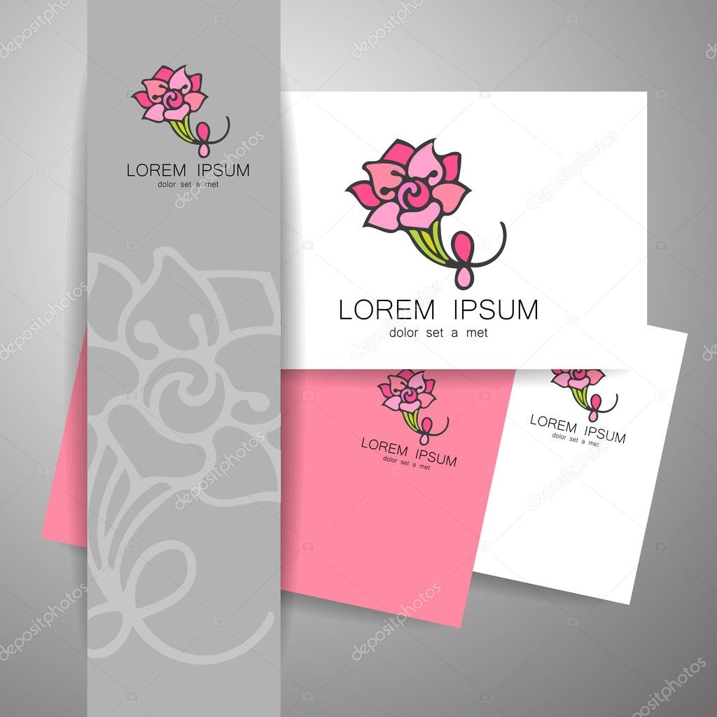 Flower logo template.  The design of the sign for the beauty salon, boutique, flower shop, spa, women's center, cosmetics, etc. Brand logo.