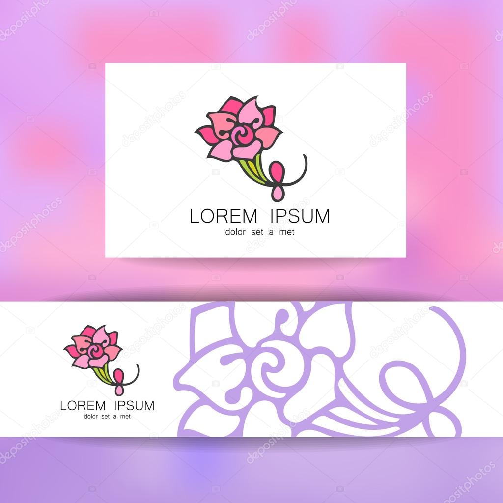 Flower logo template.  The design of the sign for the beauty salon, boutique, flower shop, spa, women's center, cosmetics, etc. Brand logo.