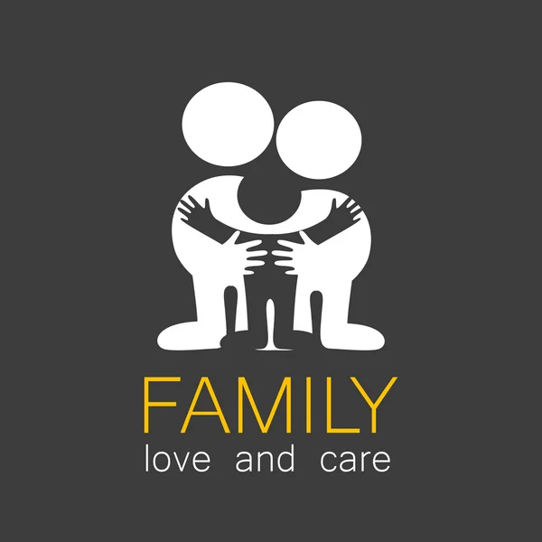 Famille amour soin logo — Image vectorielle