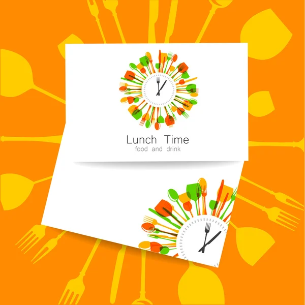 午餐时间标志 — 图库矢量图片
