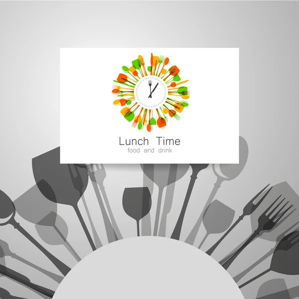 Lunch tid logotyp — Stock vektor