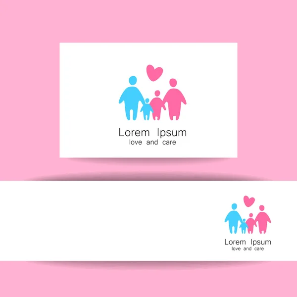 家庭之爱的标志模板 — 图库矢量图片