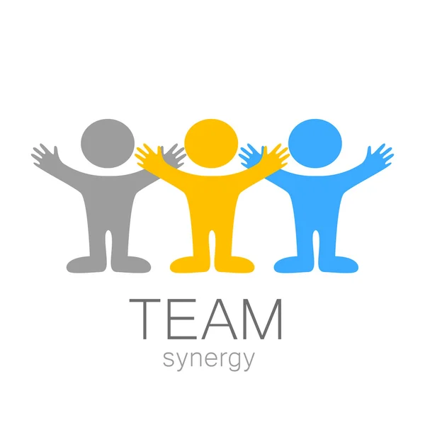 Logotipo de sinergia de equipe — Vetor de Stock