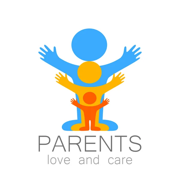 Rodiče milují péče logo — Stockový vektor