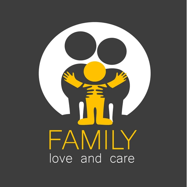 Famille amour soin logo — Image vectorielle