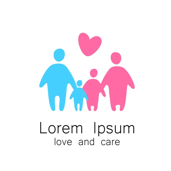 Family love logo template — Stock Vector