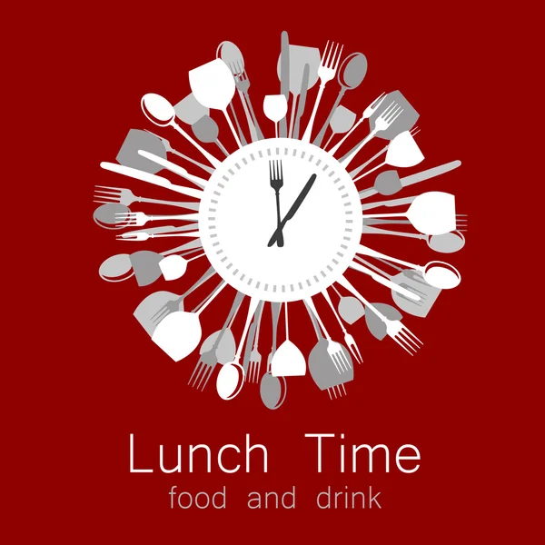Lunch tid logotyp — Stock vektor