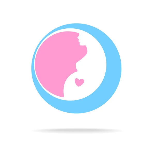 Logo mujer embarazada — Vector de stock