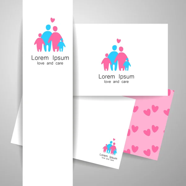 Family love logo template — Stock Vector