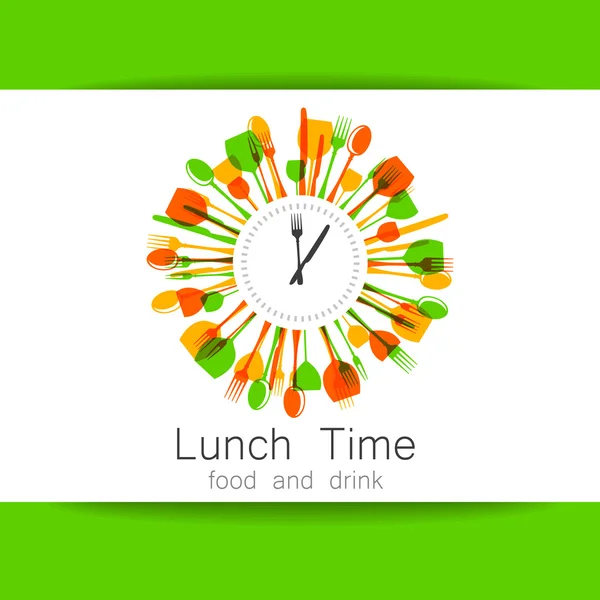 Lunch tid logotyp — Stock vektor