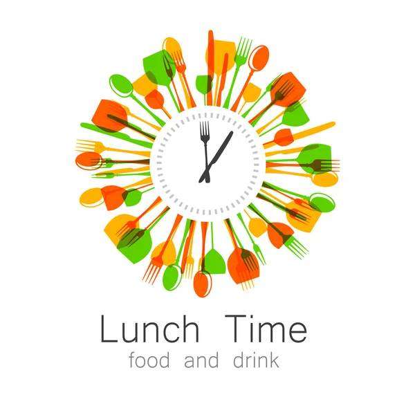 Logotipo da hora do almoço — Vetor de Stock