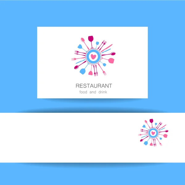 Amor logotipo do restaurante identidade —  Vetores de Stock