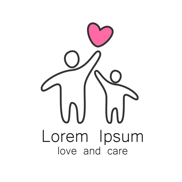 Modèle de logo love care — Image vectorielle