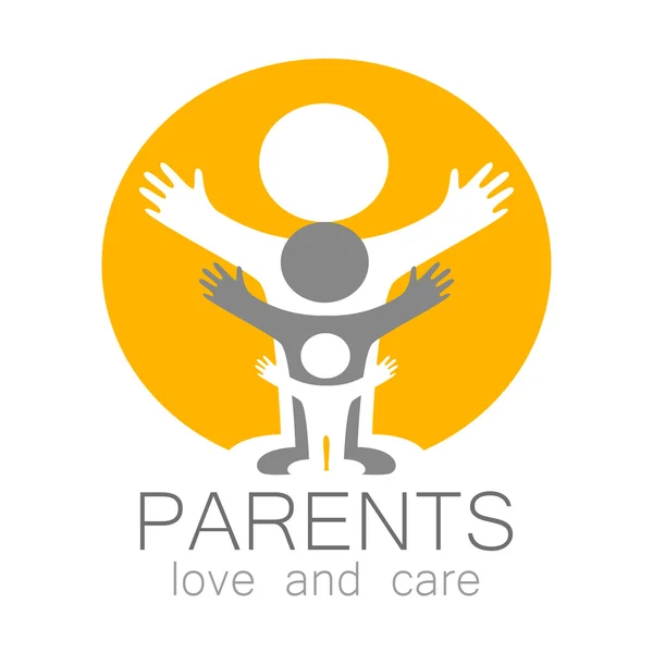 Rodiče milují péče logo — Stockový vektor