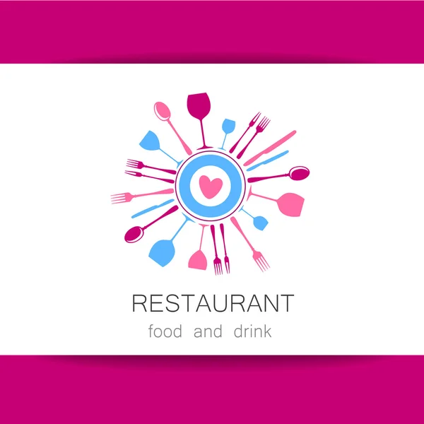 Love restaurant logo identity — Stock Vector