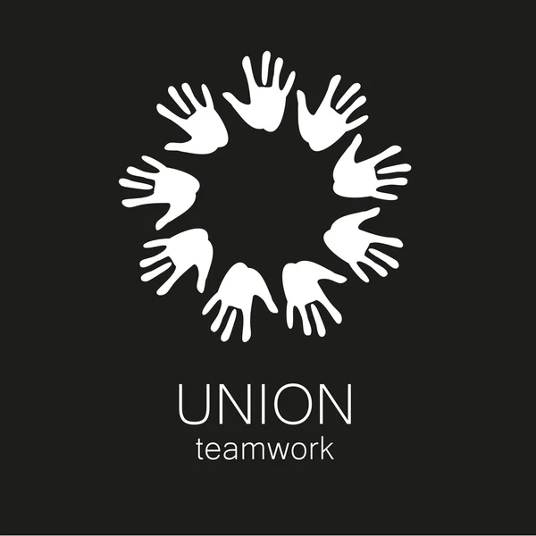 Gewerkschaft reicht Teamwork-Logo-Vorlage — Stockvektor