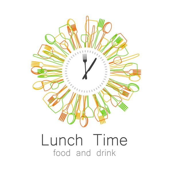 Lunch tijd logo — Stockvector