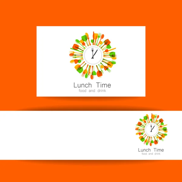 Lunch tijd logo — Stockvector