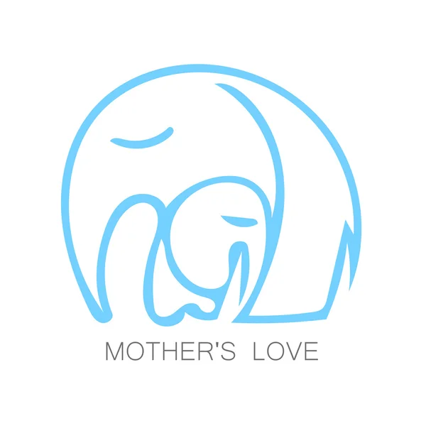 Mama liebt Logo — Stockvektor