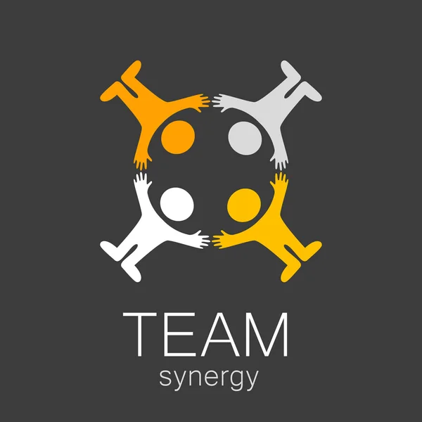 Logo sinergia equipo — Vector de stock