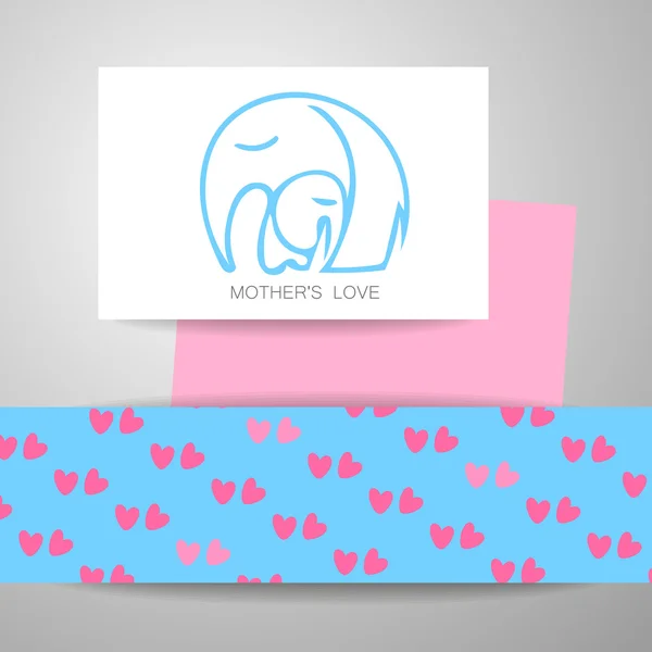 Mama liebt Logo — Stockvektor