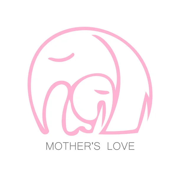 Мама любит логотип — стоковый вектор
