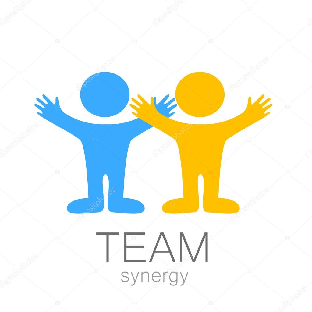 Team sign - vector template. Idea for  logo,  sports logo,  team icon,  group logo,  sports team logo,  people logo.