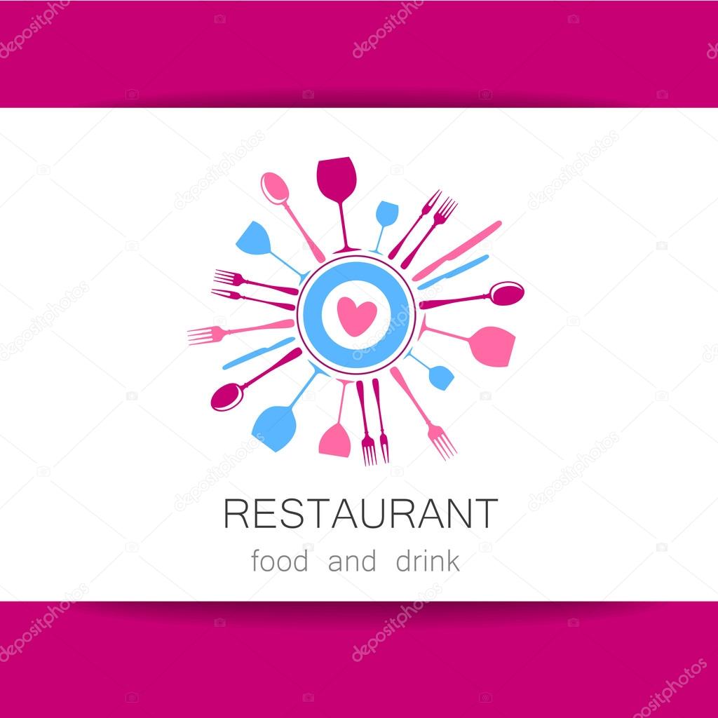 Restaurant logo. Restaurant, coffee shop, fast food, food delivery. Template design for corporate identity.
