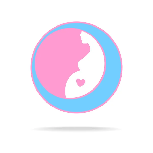 Gravid kvinna logotyp — Stock vektor