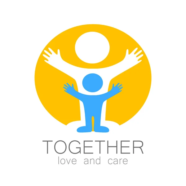 Ensemble amour soin logo — Image vectorielle