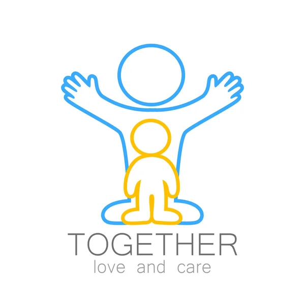 Together love care logo — Stock Vector