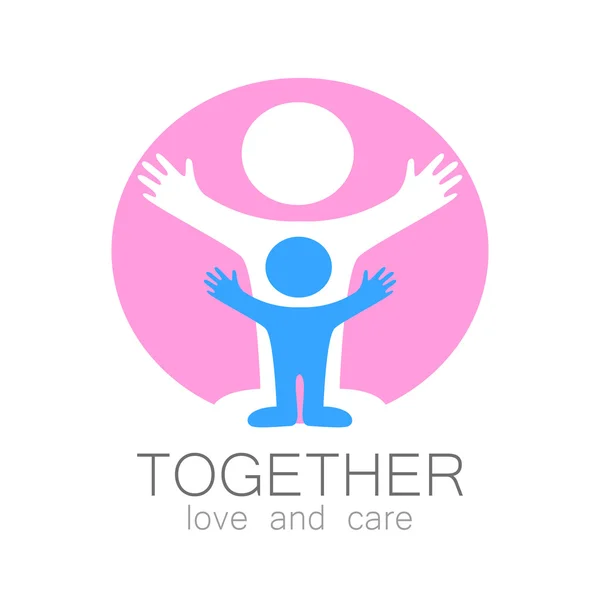 Together love care logo — Stock Vector