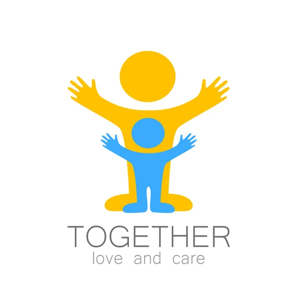 Together love care logo — Stock Vector