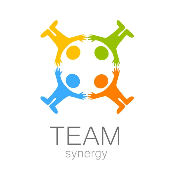 チームの相乗効果のロゴ — ストックベクタ