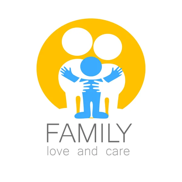 Família amor cuidados logotipo — Vetor de Stock