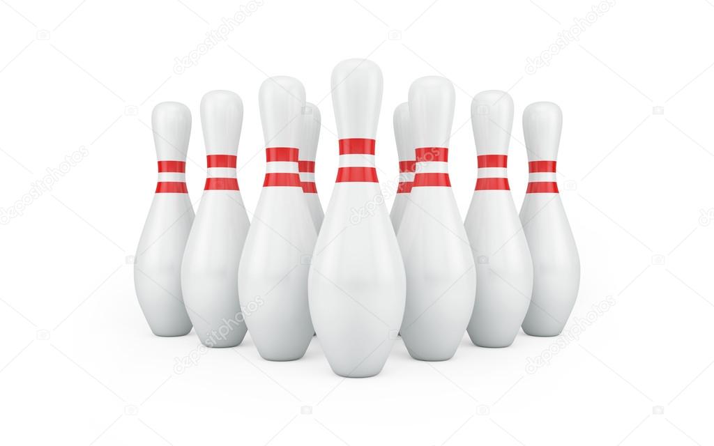 Bowling skittles isolated on white