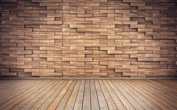 Vecchia stanza vuota con assi di legno sulla parete — Foto Stock