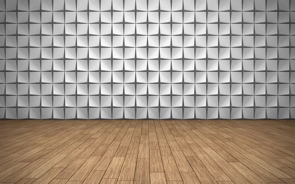 Порожня кімната з геометричним візерунком на стіні — стокове фото