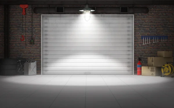 Sfondo garage di riparazione auto vuota. rendering 3d — Foto Stock