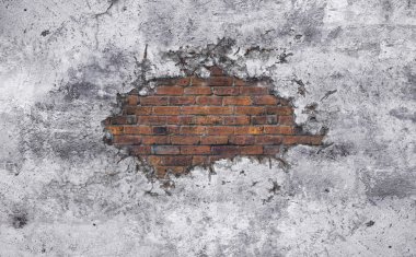 Eski beton kırık duvar