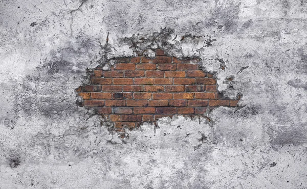Vecchio muro di cemento rotto — Foto Stock