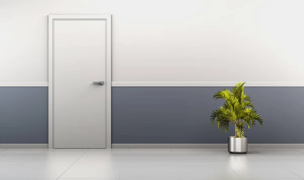 Modern Office Corridor Door Rendering — Stock Photo, Image