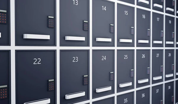 Metal Storage Lockers Code Lock Rendering Royalty Free Stock Images