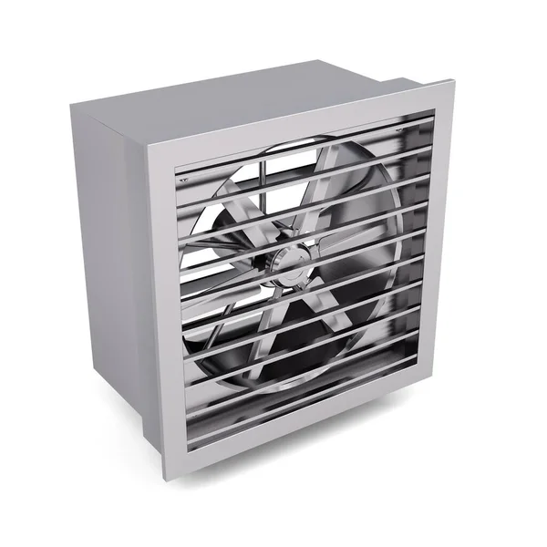 New Industrial Ventilation Fan Unit Isolated White Rendering — Stock Photo, Image