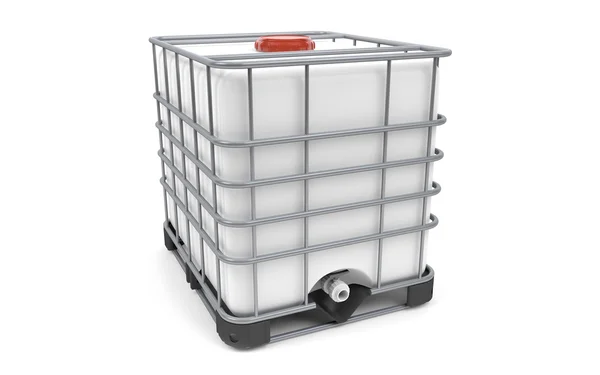 Plastic bulk with metallic cage — Stock Photo, Image