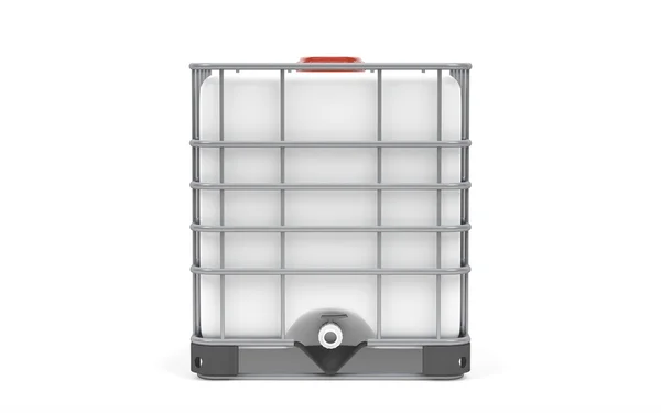 Plastic bulk with metallic cage — Stock Photo, Image